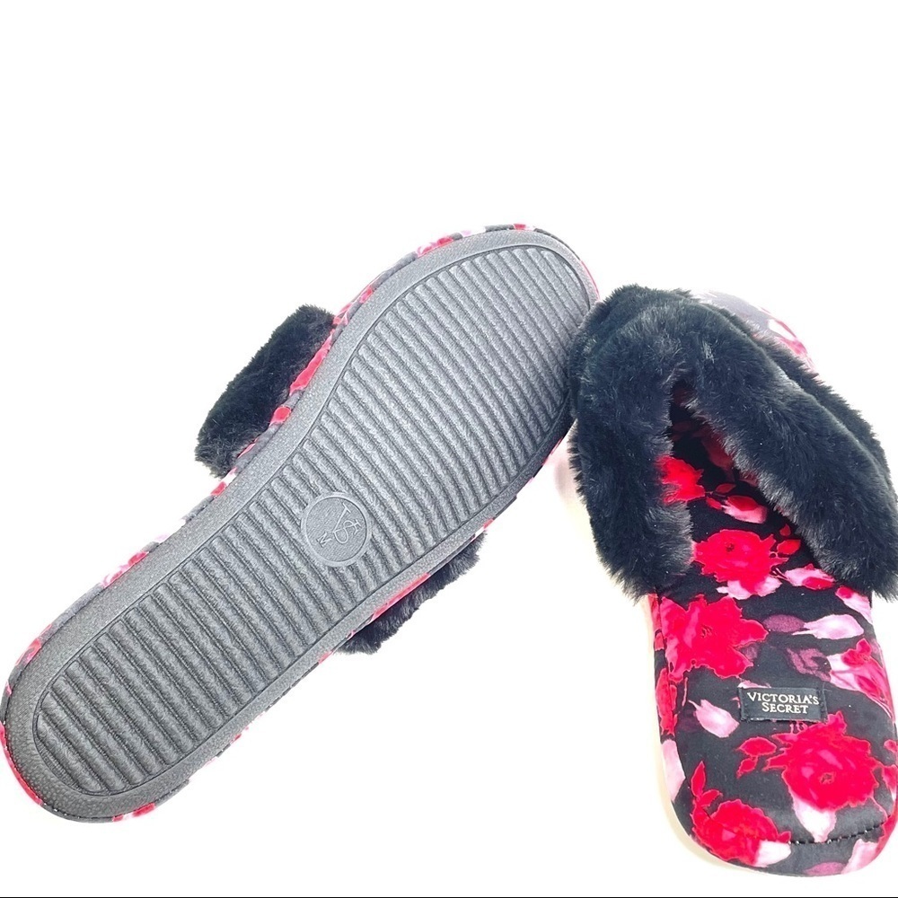 Victoria's Secret Rose Faux Fur House Slippers M - Picture 6 of 9